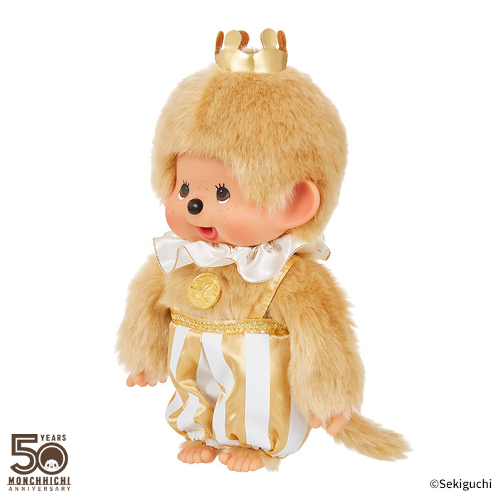 [PRE-ORDER] Monchhichi Let's! Party ตุ๊กตาม่อนชิชิ สีทอง ฉลองครบครอบ 50 ปี Size M 26x16x10 cm นำเข้าจากญี่ปุ่น レッツ！パーティ モンチッチ Mサイズ 男の子 203291