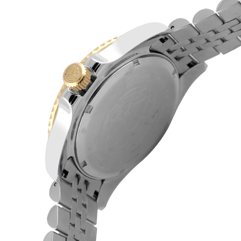 Mathey-Tissot H903BBR นาฬิกาผู้ชาย Vintage GMT Two-Tone Pepsi Bezel Quartz Men's Watch