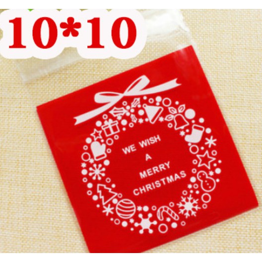 ถุงคุ๊กกี้ ฝากาว ขนาด 10×10 ซม. จำนวน 95-100 ชิ้นต่อแพ็ค ชุดที่ 4/6