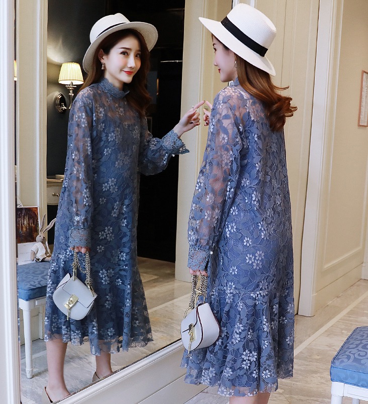 ชุดคลุมท้องสวยหรู ลูกไม้ทั้งชุด มาพร้อมซับในสายเดี่ยว ผ้าเนื้อดีนิ่มใส่สวยมากๆ M L XL XXL