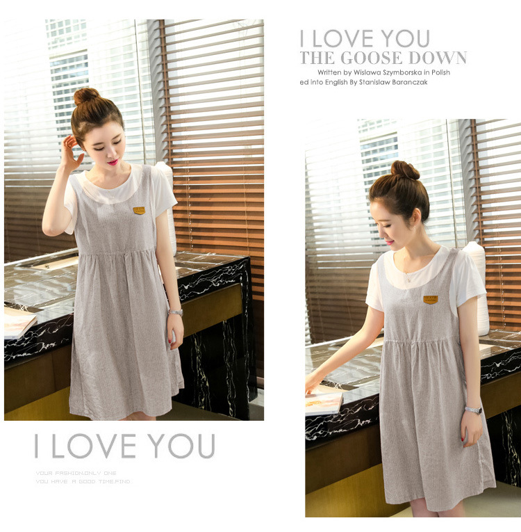 เดรสคนท้อง เทา เหมือนชุดเอี๊ยมมีเชือกผูกหลัง น่ารักมากค่ะ M,L,XL,XXL