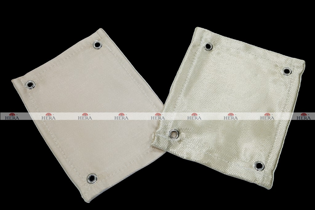 ผ้ากันไฟ ผ้าใยแก้ว Fiberglass สีทอง อุณภูมิ 550 C (ขนาดตัวอย่าง 5x5 CM)