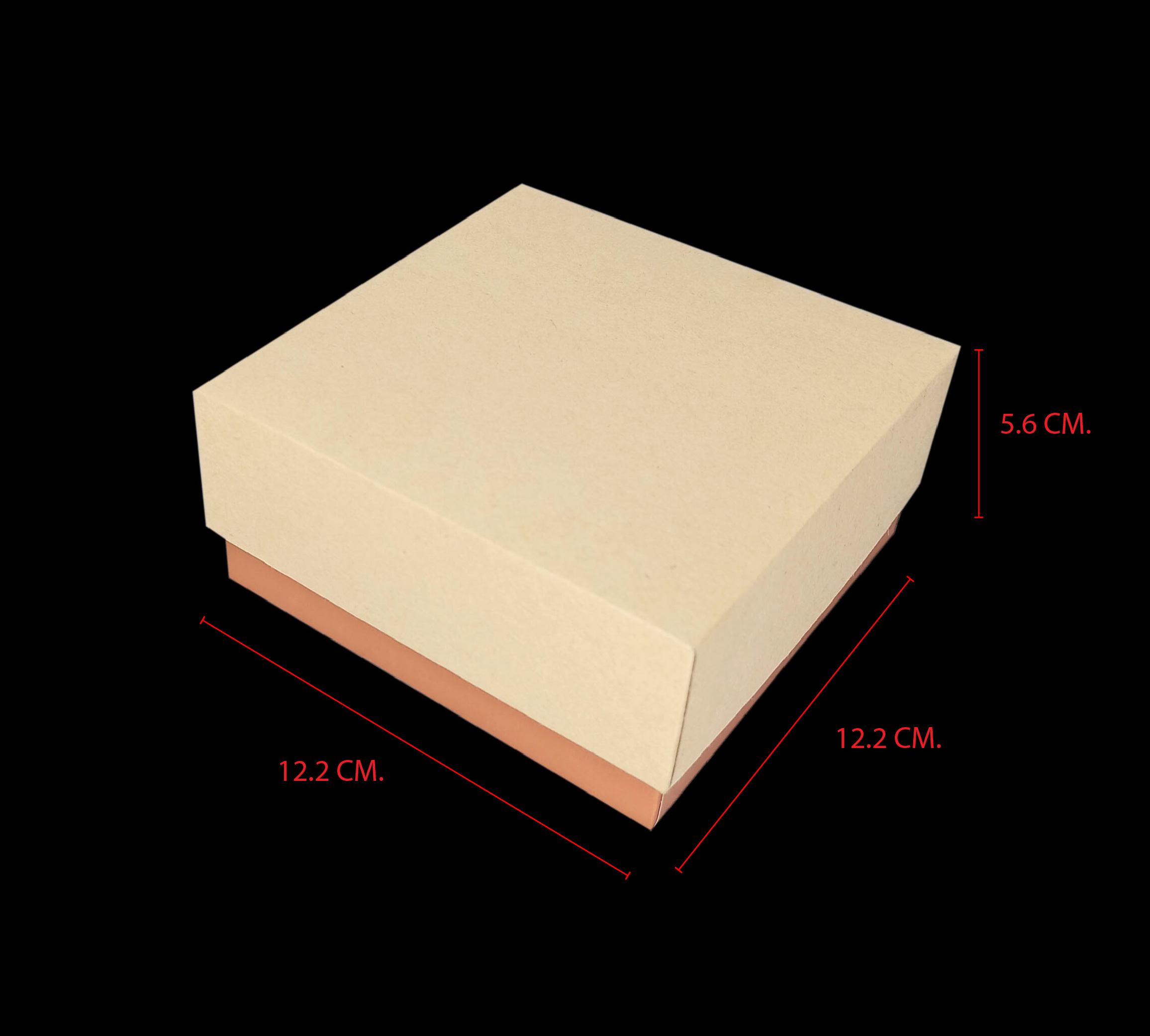 RC959 กล่องจั่วปัง ทรงฝาครอบไม่เต็มใบ ขนาด 12.5 x 12.5 x 5.7 (ฝาสูง 4.2 cm)