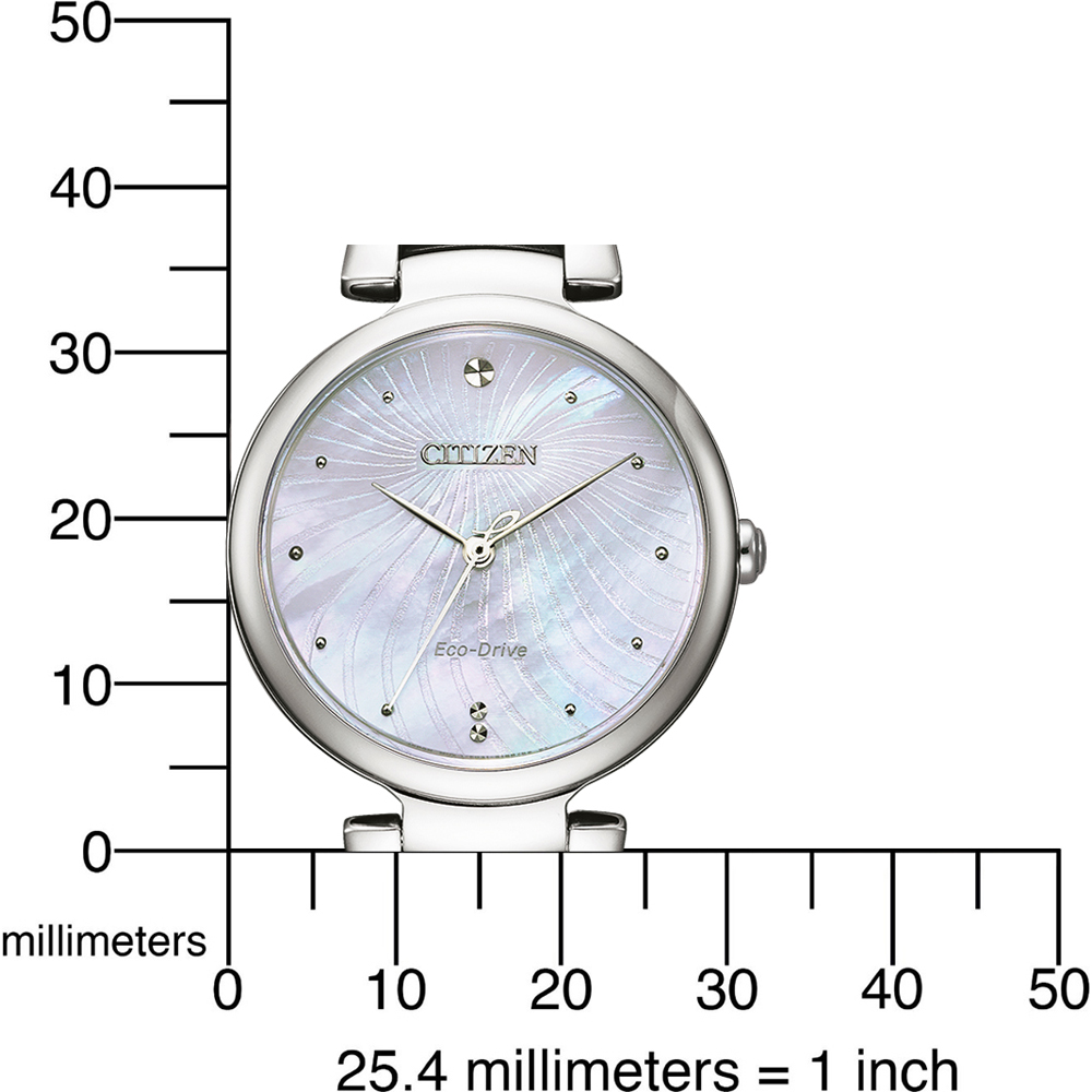 Citizen EM0850-80D นาฬิกาผู้หญิง Eco-Drive Citizen L Mother of Pearl Women's Watch