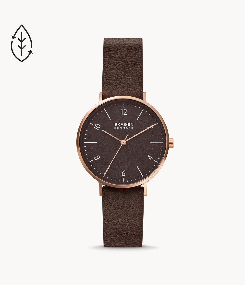 Skagen SKW2971 นาฬิกาผู้หญิง Aaren Naturals Wine Strap Quartz Women's Watch