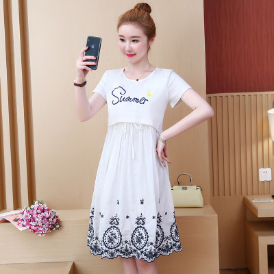 ชุดคลุมท้องเปิดให้นม ผ้านิ่ม เปิดให้นมสะดวก มีเชือกผูกปรับขนาดครรภ์ M L XL XXL