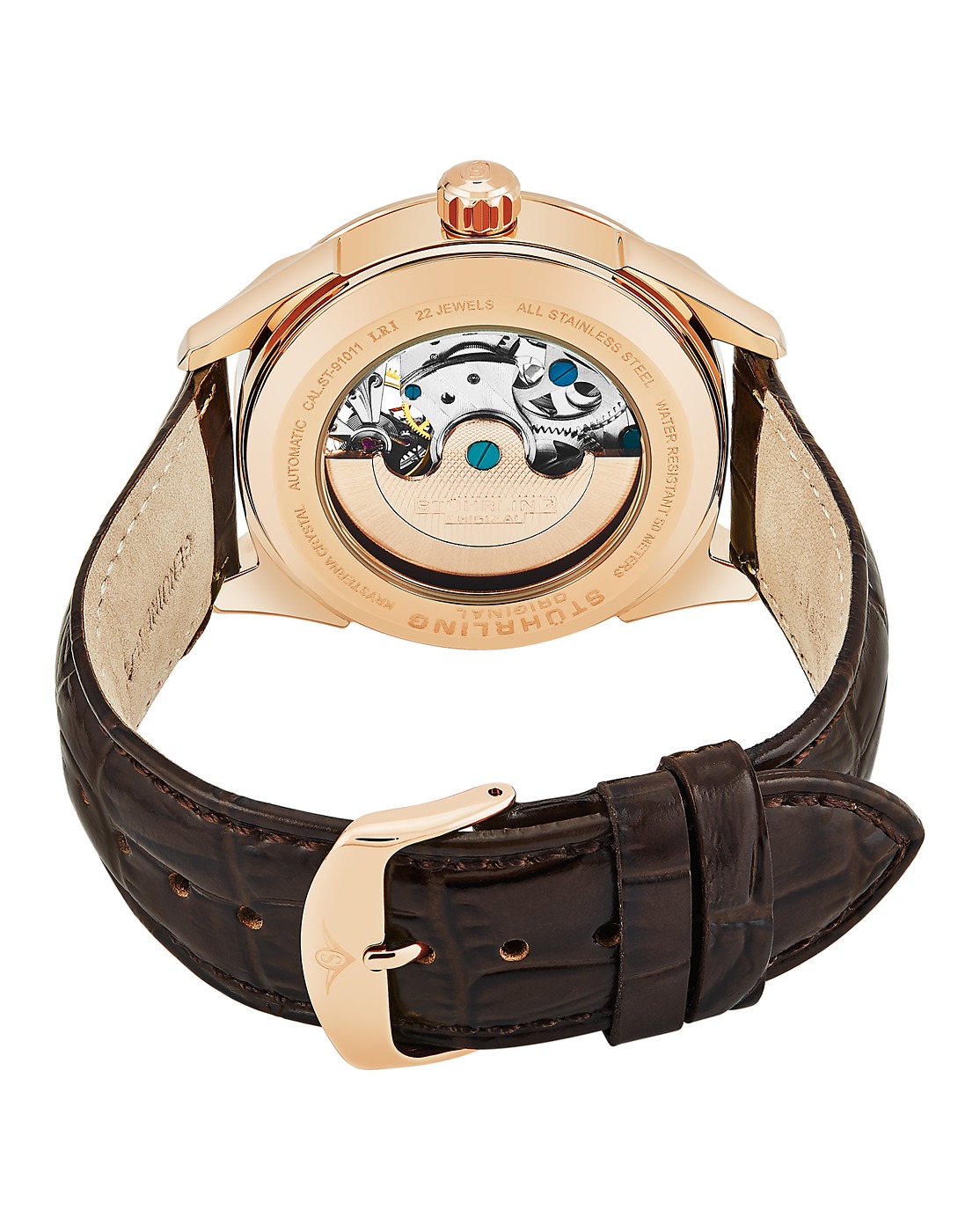 Stuhrling Original 657.04 นาฬิกาผู้ชาย Stuhrling Original รุ่น 657.04, Special Reserve 657 Automatic Dual Time AM PM Indicator Men's Watch