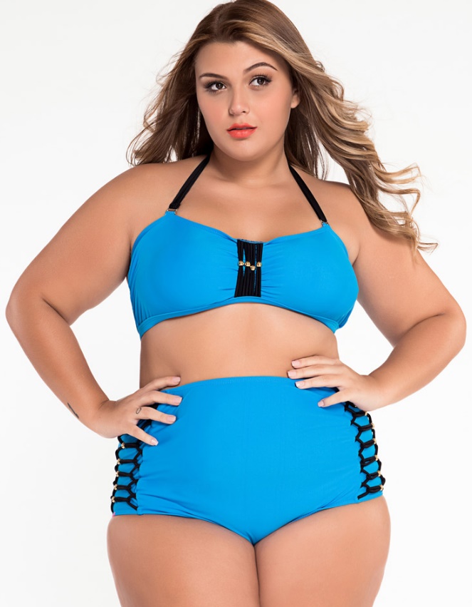 ชุดว่ายน้ำคนอ้วนพร้อมส่ง :ชุดว่ายน้ำไซส์ใหญ่ทูพีชสีฟ้าแต่งสายคล้องคอแบบเก๋ sexy มากๆจ้า:รอบอก36-44นิ้ว เอว34-42นิ้ว สะโพก40-48นิ้วจ้า