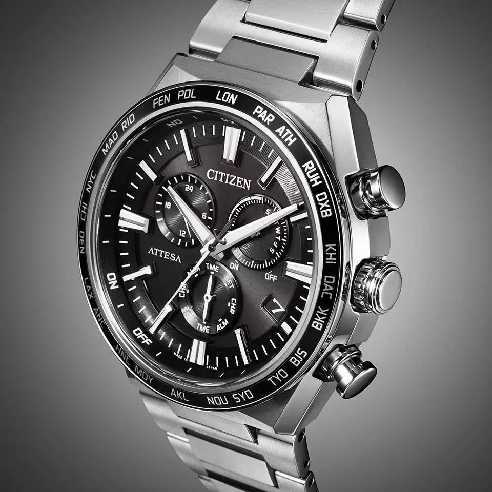 Citizen CB5966-69E นาฬิกาผู้ชาย Attesa Atomic Timekeeping / Super Titanium™ Eco-Drive Men's Watch