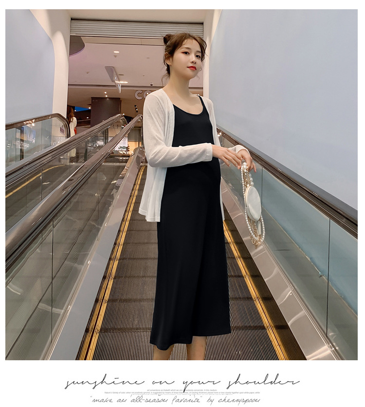 เดรสคลุมท้องแฟชั่นสบายๆ ผ้า Cotton spandex เนื้อนิ่ม ใส่สบายไม่ต้องรีด ผ้านุ่มเย็น มาพร้อมเสื้อคลุม สวยๆ M L XL XXL