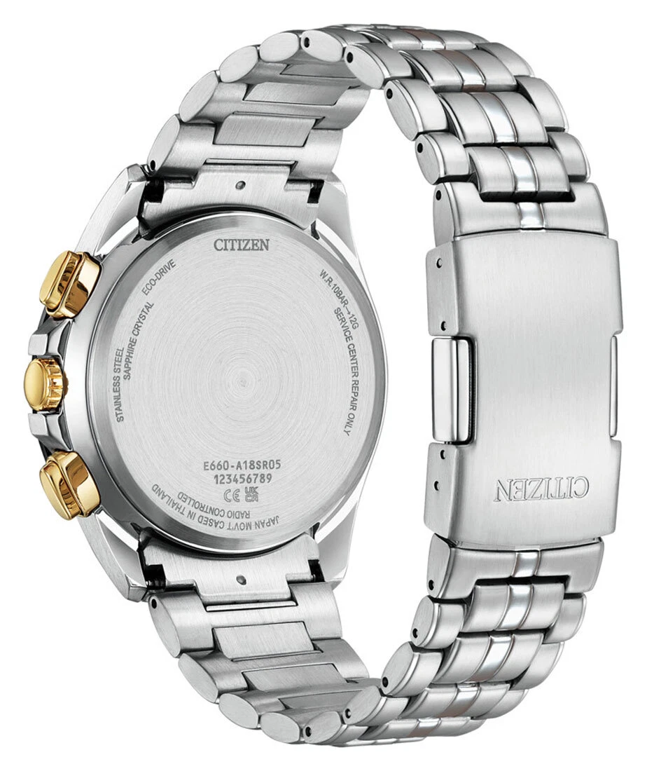 Citizen CB5879-53E นาฬิกาผู้ชาย Eco-Drive Chronograph Radio Controlled Perpetual Men's Watch