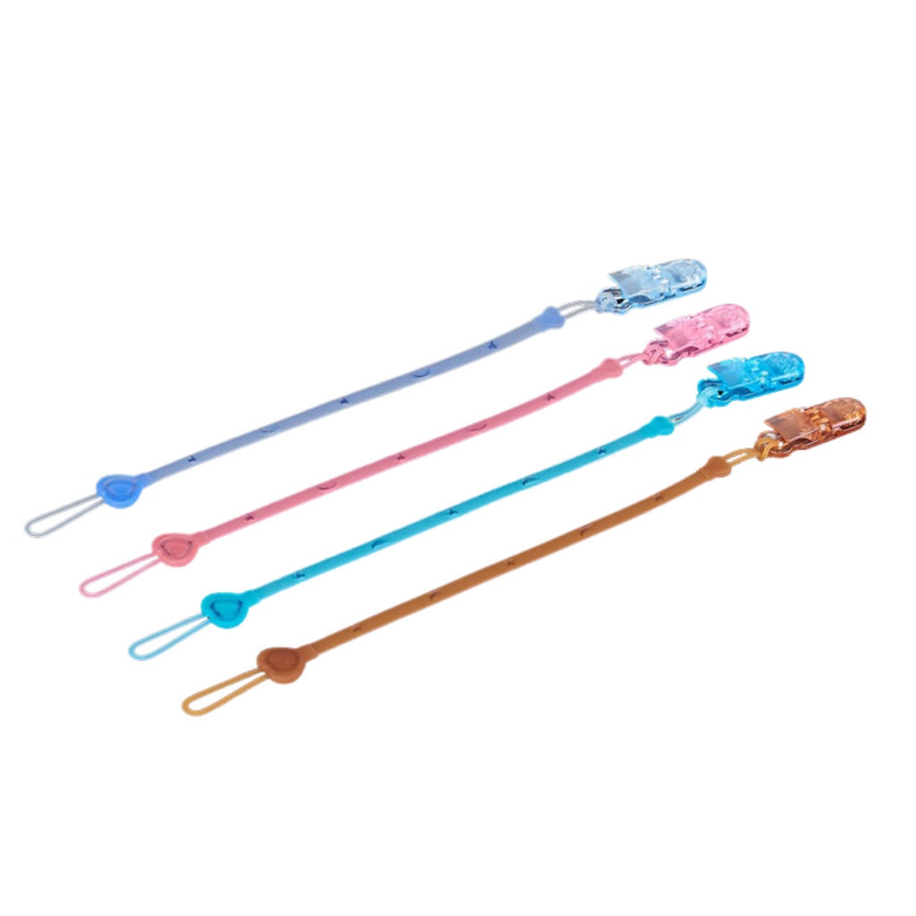 สายคลิปซิลิโคน - ลายดาว คลิปหนีบ สายคล้องซิลิโคนกันหล่น