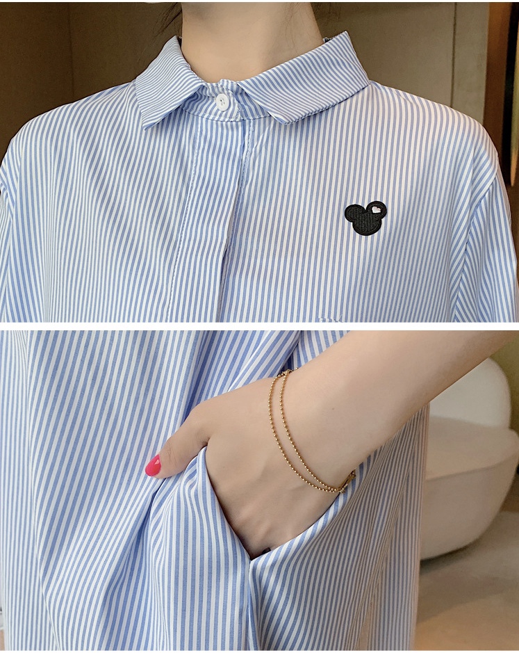 เดรสคลุมท้องแฟชั่น คอปก แขน3ส่วน กระดุมแกะให้นมได้ มีกระเป๋าหน้า เนื้อผ้าใส่สบาย M L XL XXL