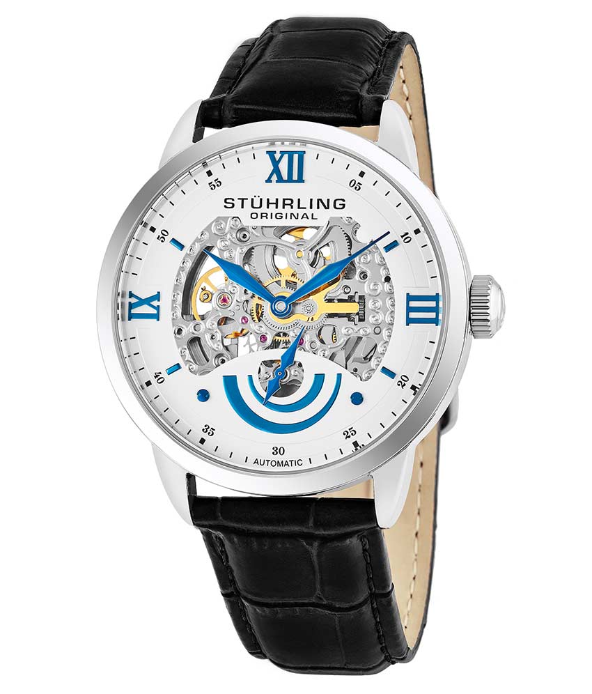 Stuhrling Original 574.01 นาฬิกาผู้ชาย Stuhrling Original รุ่น 574.01, Executive II Stainless Steel Genuine Leather Strap Men's Watch