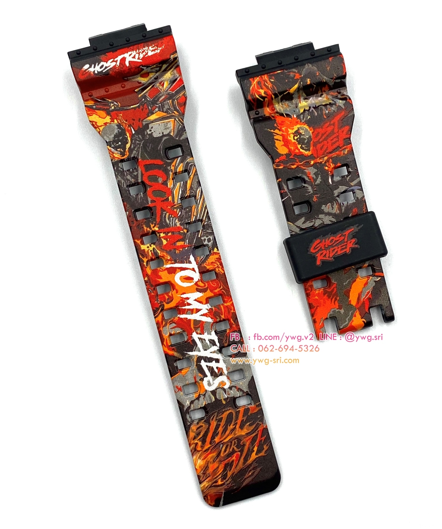 กรอบสาย G-SHOCK แท้✅ สีดำด้าน สกรีนลาย Ghost Rider ใส่ได้กับรุ่น GA-100 ,GA-110 ,GA-120 ,GA-140 ,GAX-100 ,GD-100 ,GD-120