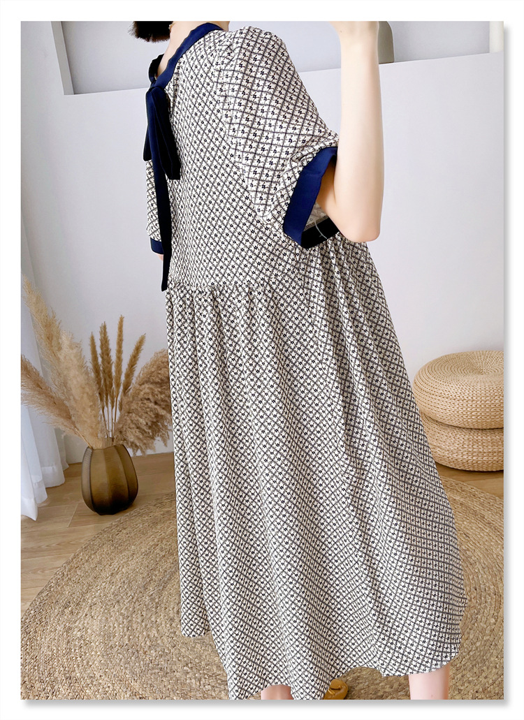 เดรสคลุมท้องแฟชั่นเกาหลี ทรงปล่อย ใส่สบายๆ เนื้อผ้าดี ไม่ต้องรีด ลายสวย เรียบหรูดูดีมากค่ะ M L XL XXL