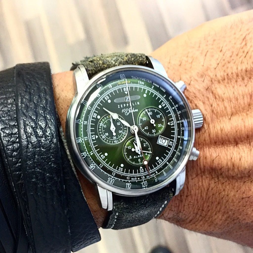 Zeppelin 8680-4 นาฬิกาผู้ชาย Series 100 Years Chronograph Quartz Men's Watch Made In Germany