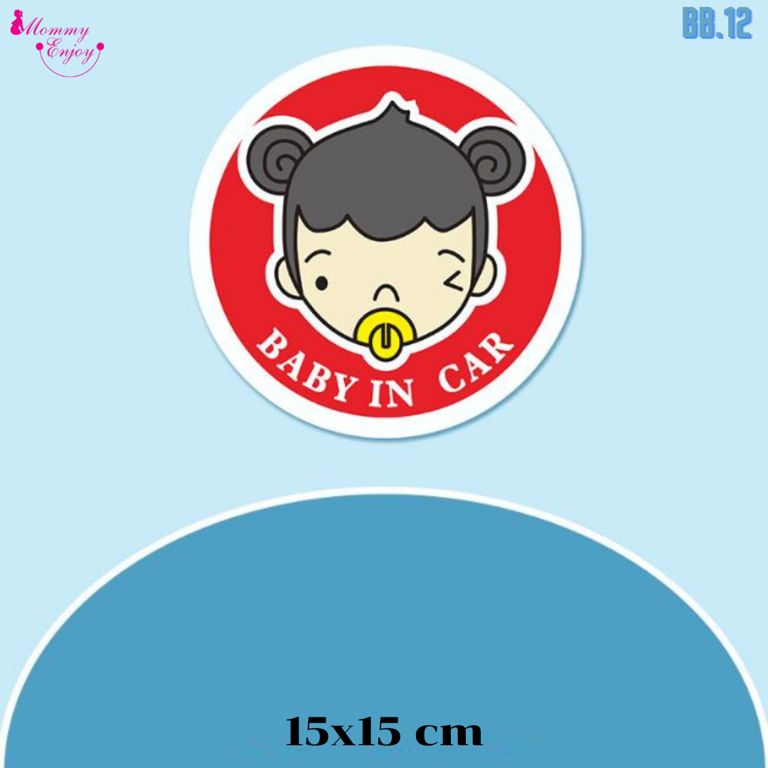 สติ๊กเกอร์ baby in car สติ๊กเกอร์อย่างดี สะท้องแสง เห็นชัดทั้งกลางวันและกลางคืน