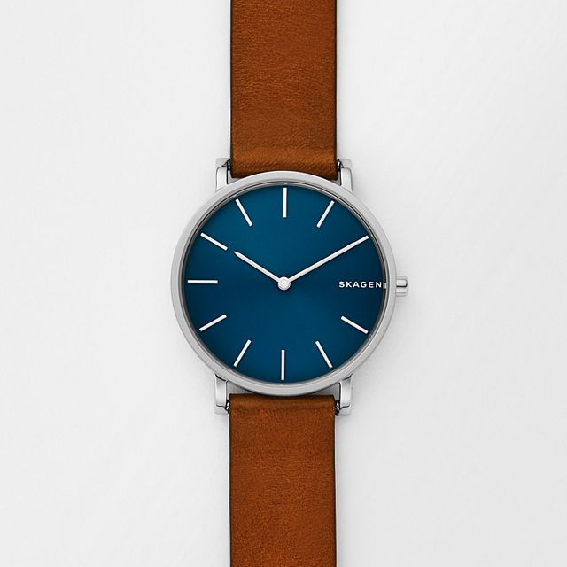 Skagen SKW6446 นาฬิกาผู้ชาย Hagen Slim Brown Leather Men's Watch