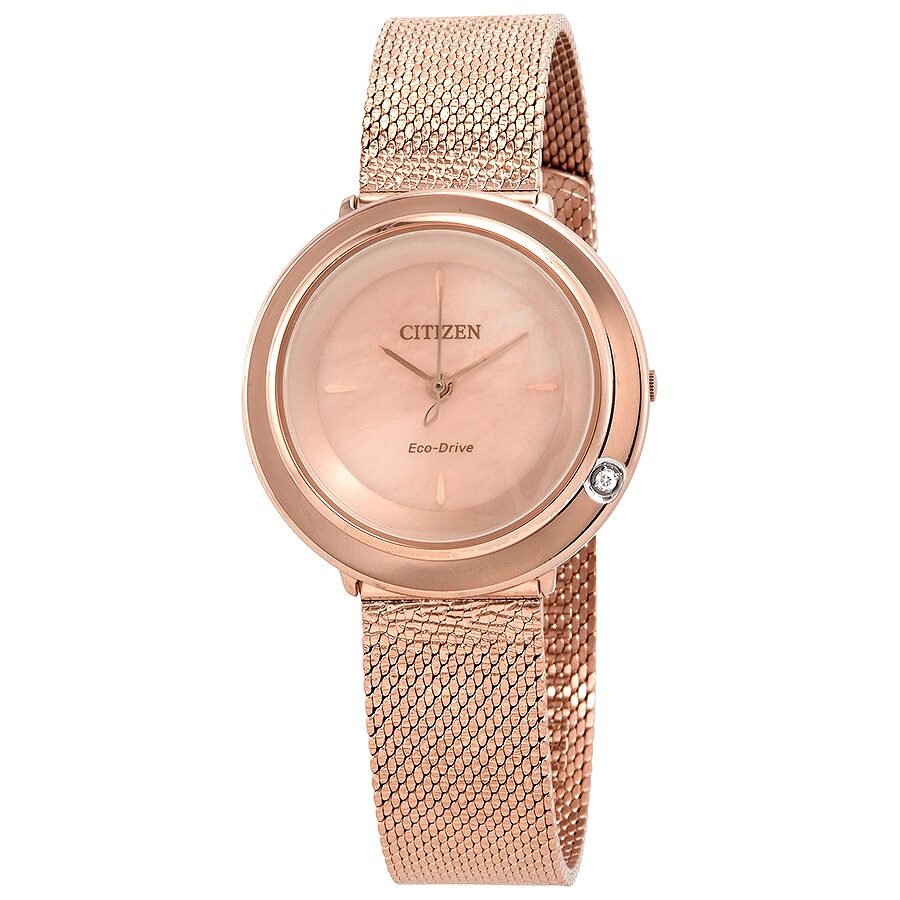 Citizen EM0643-50X นาฬิกาผู้หญิง Citizen L Ambiluna Mother of Pearl Diamond Eco-Drive Women's Watch