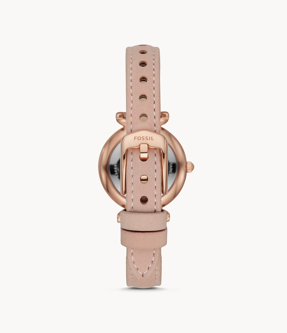 Fossil ES4699 นาฬิกาผู้หญิง Carlie Mini Three-Hand Blush Leather Women's Watch