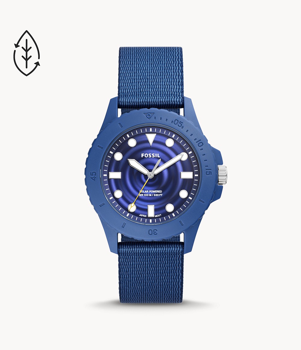 Fossil FS5893 นาฬิกาผู้ชาย FB - 01 Solar-Powered Blue #tide ocean material Men's Watch