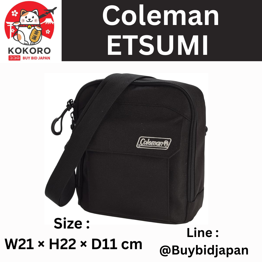 [PRE-ORDER] กระเป๋ากล้อง Coleman x ETSUMI (Black) Shoulder Bag กระเป๋าทรงสี่เหลี่ยมจตุรัส สีดำ กระเป๋าสะพาย โคลแมน นำเข้าจากญี่ปุ่น コールマン スクエアショルダー CO-8776