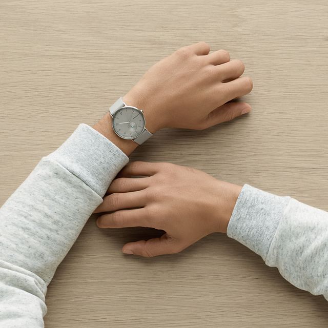 Skagen SKW6467 นาฬิกาผู้ชาย Aaren Dark Gray Leather Men's Watch