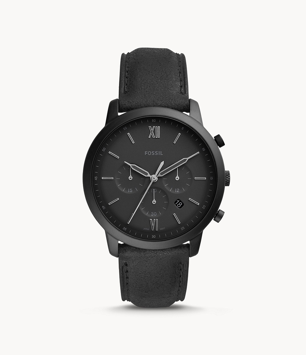 Fossil FS5503 นาฬิกาผู้ชาย Neutra Chronograph Black Leather Quartz Men's Watch