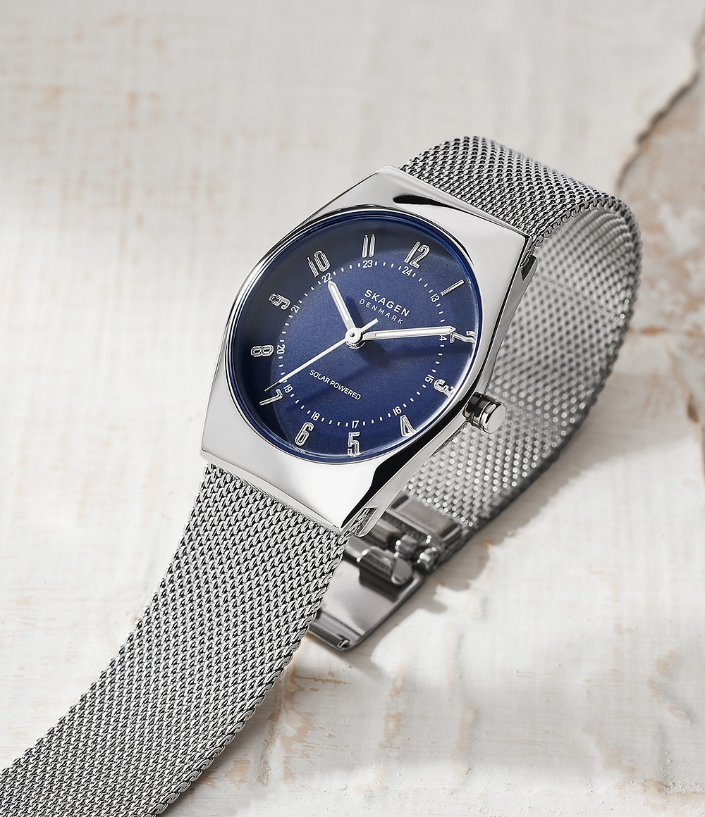 Skagen SKW3080 นาฬิกาผู้หญิง Grenen Lille Solar-Powered Stainless Steel Mesh Women's Watch