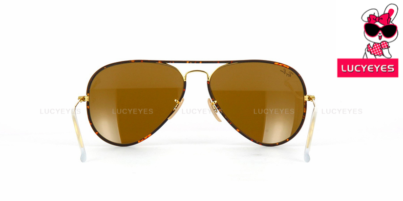 RAYBAN RB3025JM 001 AVIATOR Size 58 กรอบกระ เลนส์น้ำตาล