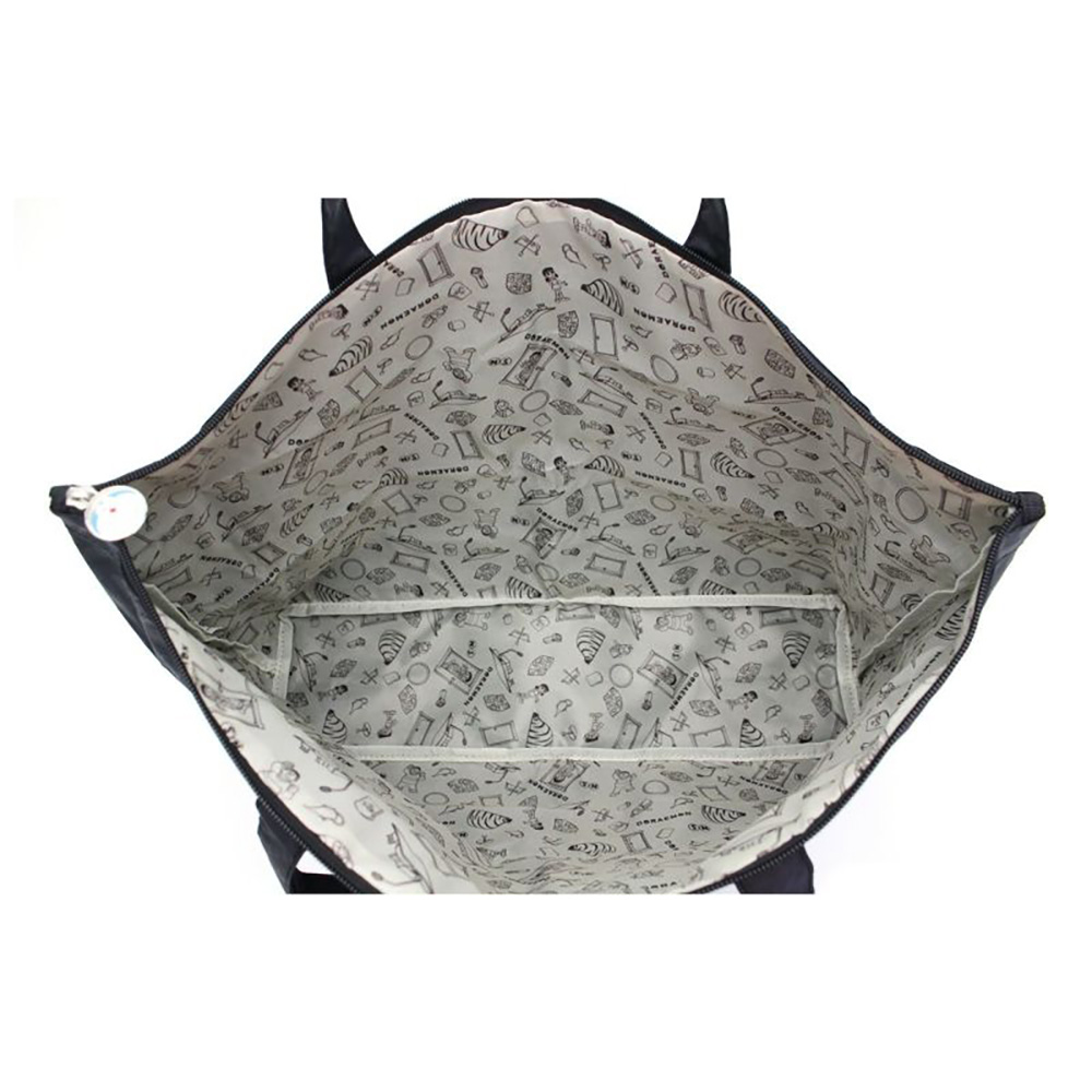 [PRE-ORDER] กระเป๋าผ้าพับได้ ลาย โดราเอม่อน Doraemon Folding Tote Bagドラえもん 折りたたみトートバッグ ひみつ道具 ブラック