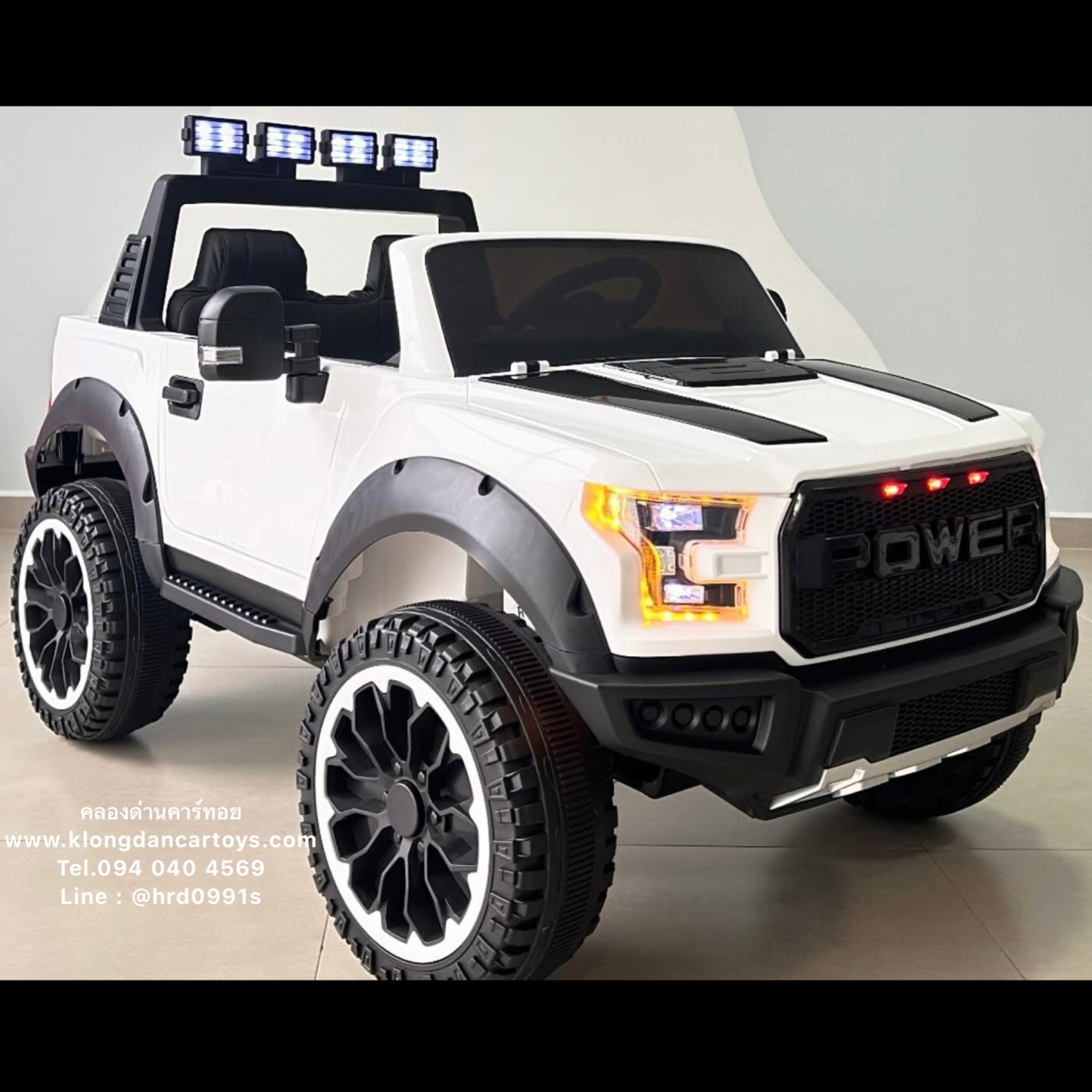 รถกะบะเด็กแบตเตอรี่Raptor4×4*คันใหญ่* (ออกตัวสมูท, 4มอเตอร์แบต12v7a, มีโช้คหน้าหลัง, โยกได้, บูลทูธกับมือถือ เล่นusb aux, รีโมทบูลทูธ) กะบะท้ายช่องใหญ่ ถอดชาร์จภายนอกได้