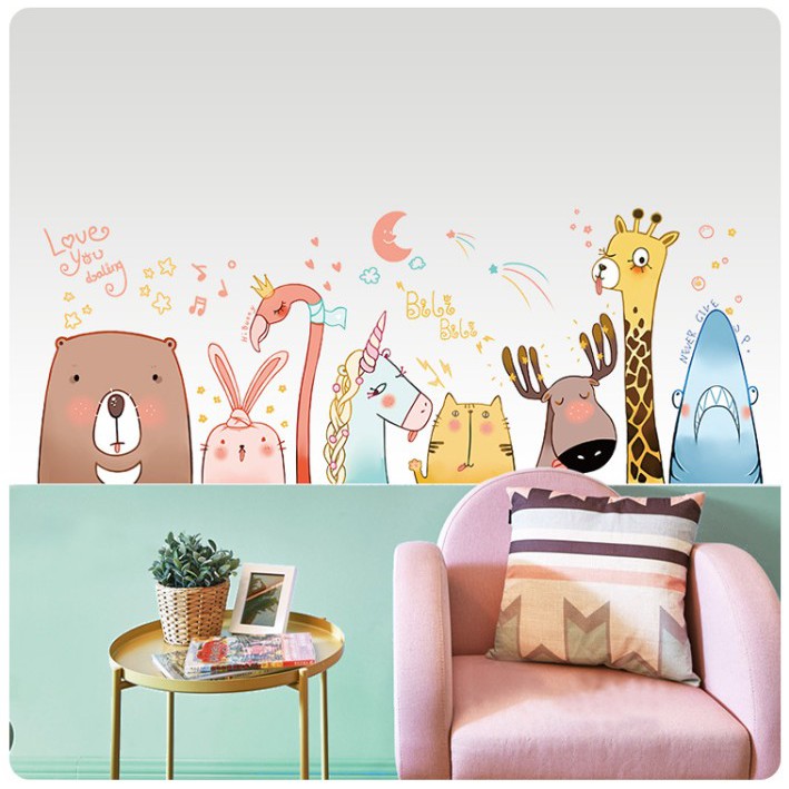 สติ๊กเกอร์ตกแต่งผนัง ขนาด 60x90 ซม. เนื้อ PVC มีกาวในตัว ไม่ทำลายผนัง เซต 2/3