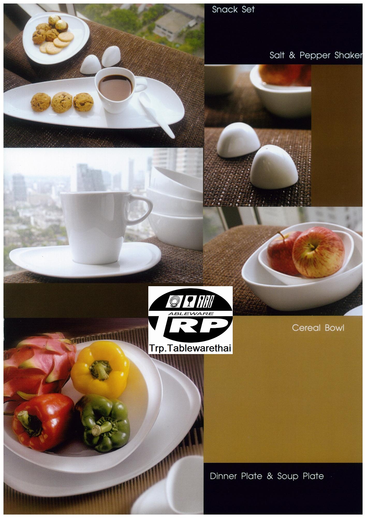 Dinner Plate จานดินเนอร์,จานข้าว ขนาด 26 x 30.5 cm.เซรามิคพอร์ซเลน Ceramics Porcelain รุ่น P5638 Mood ทีอาร์พี.เทเบิ้ลแวร์ไทย Trp.Tablewarethai Chinaware,Thai