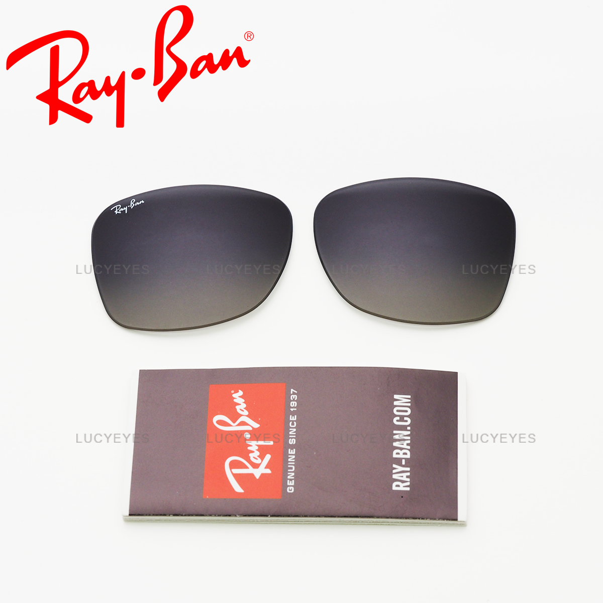 เลนส์ RAYBAN แท้ 100% RB2140F, WAYFARER เลนส์สีเทาเข้มไล่สี (ขนาด 52)