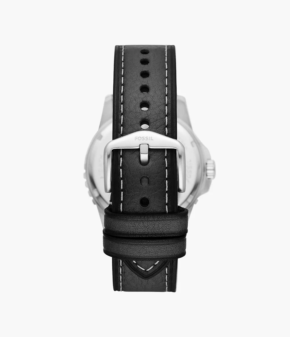 Fossil FS5960 นาฬิกาผู้ชาย Blue Dive Leather Quartz Men's Watch