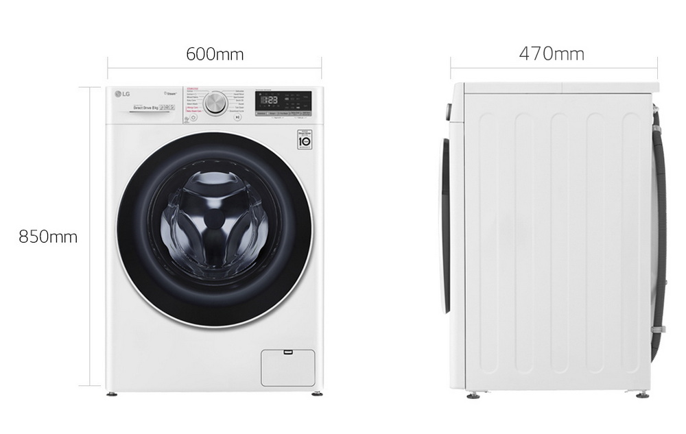 [ผ่อน0% 10ด] LG เครื่องซักผ้าฝาหน้า 8 kg FV1408S4W (ชลบุรี ส่งฟรี)