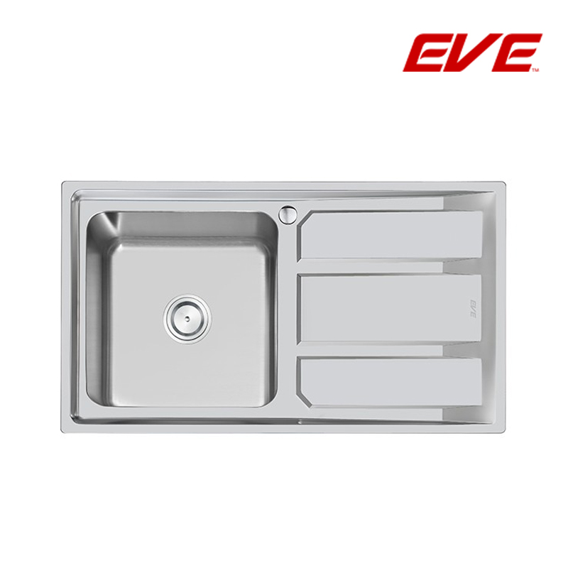 EVE อ่างซิงค์1หลุม+พัก สะดือB อ่างล้างจานสแตนเลส รุ่น KNIGHT 1000/500