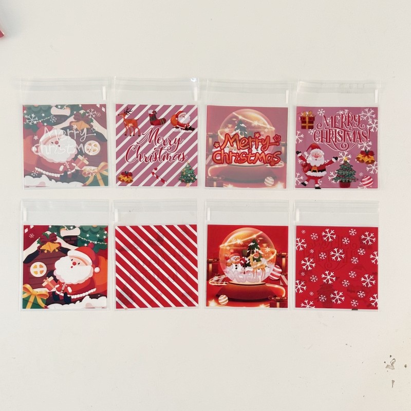 ถุงคุ๊กกี้ ฝากาว ขนาด 10x10 ซม. (95-100 ใบ) ลายฮาโลวีนและคริสต์มาส