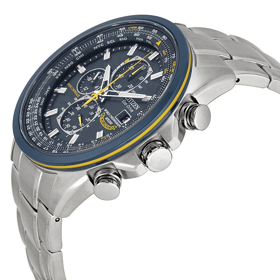 Citizen AT8020-54L นาฬิกาข้อมือผู้ชาย Eco-Drive Global Radio Chrono Blue Angels Pilots Men's Watch
