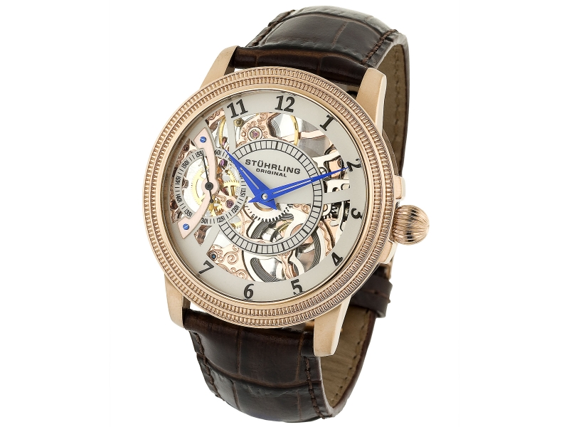 Stuhrling Original 228.33452 นาฬิกาผู้ชาย Symphony Saturnalia Brumalia Mechanical Hand-wind Skeleton Men's Watch