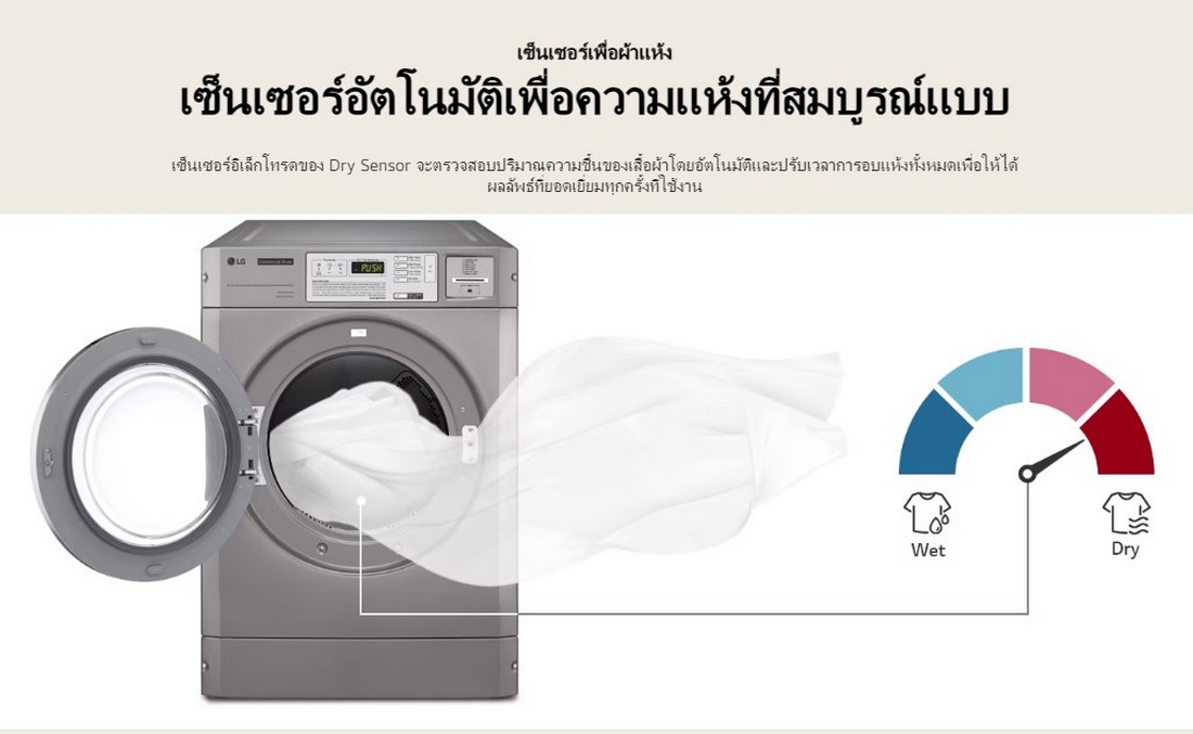 [ผ่อน0%] LG เครื่องอบผ้าเชิงพาณิชย์ Single GIANT C ชนิดใช้ไฟฟ้า CDG27RSQES (ชลบุรีส่งฟรี)