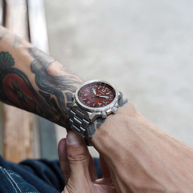 Citizen CB0241-85X นาฬิกาผู้ชาย Eco-Drive Promaster Sky Radio Controlled Pilot Men's Watch