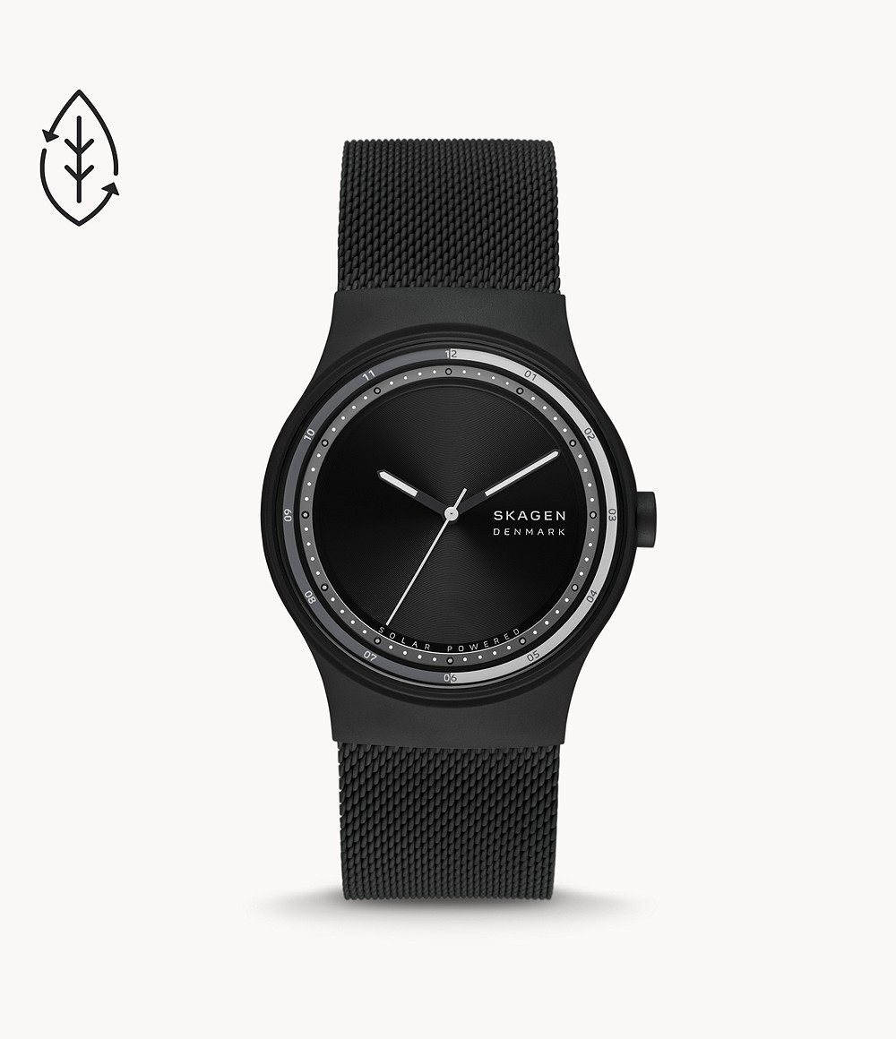 Skagen SKW6793 นาฬิกาผู้ชาย Sol Midnight Stainless Steel Mesh Black Solar Men's Watch
