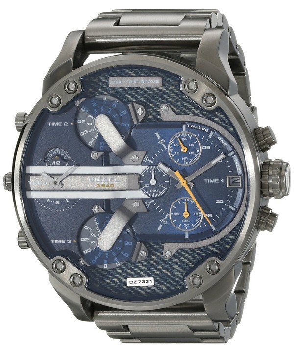 Diesel DZ7331 นาฬิกาผู้ชาย Diesel รุ่น DZ7331, Mr. Daddy 2.0 Blue Dial Black Ion-Plated Men's Watch
