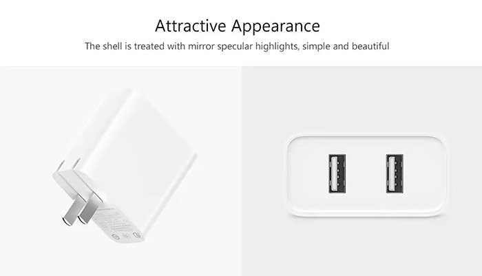 Xiaomi Dual USB Charger (36W Fast Charge Version) - หัวชาร์จ USB 2 พอร์ตรุ่นชาร์จเร็ว (36W)