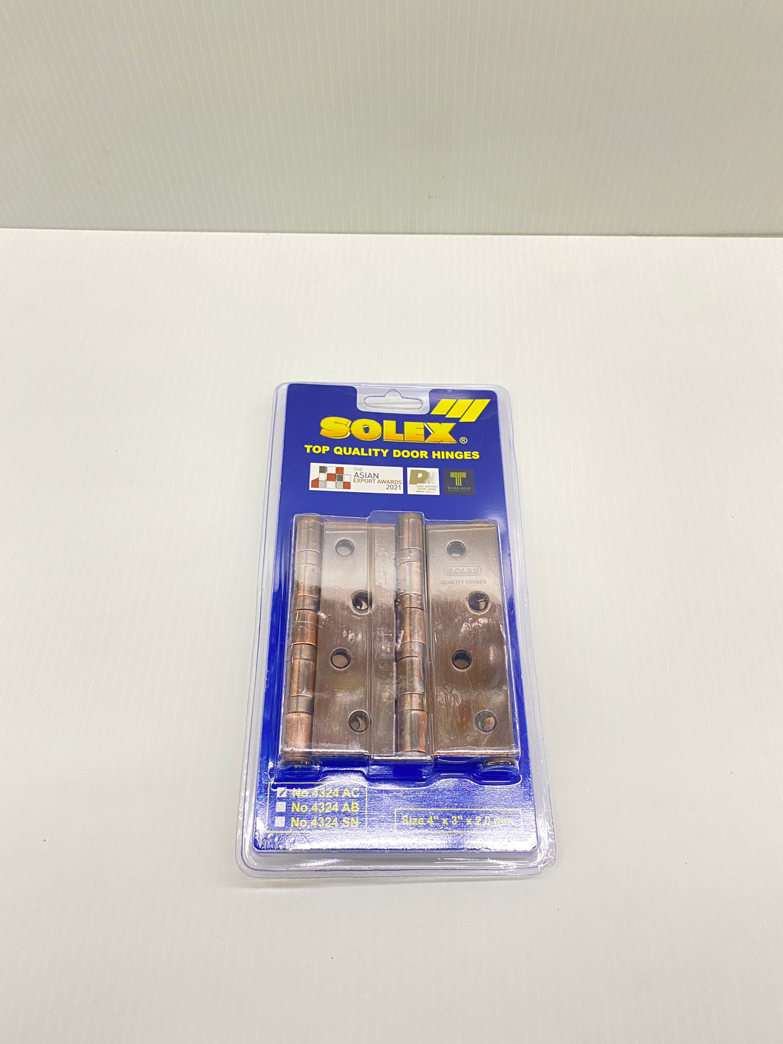 SOLEX บานพับประตู รมดำ No.4324 AC (แพ็ค 3 ชิ้น)