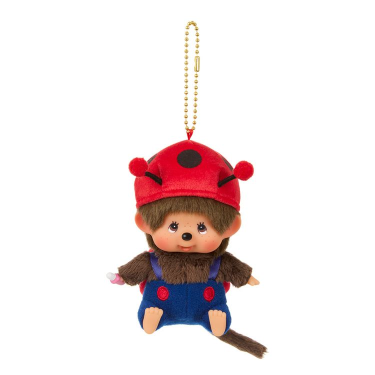 [PRE-ORDER] พวงกุญแจ ตุ๊กตา ม่อนชิชิ เต่าทอง Monchhichi Ladybug Keychain Size SS นำเข้าจากญี่ปุ่น 【モンチッチ】顔でか SS キーチェーン（てんとう虫）245949