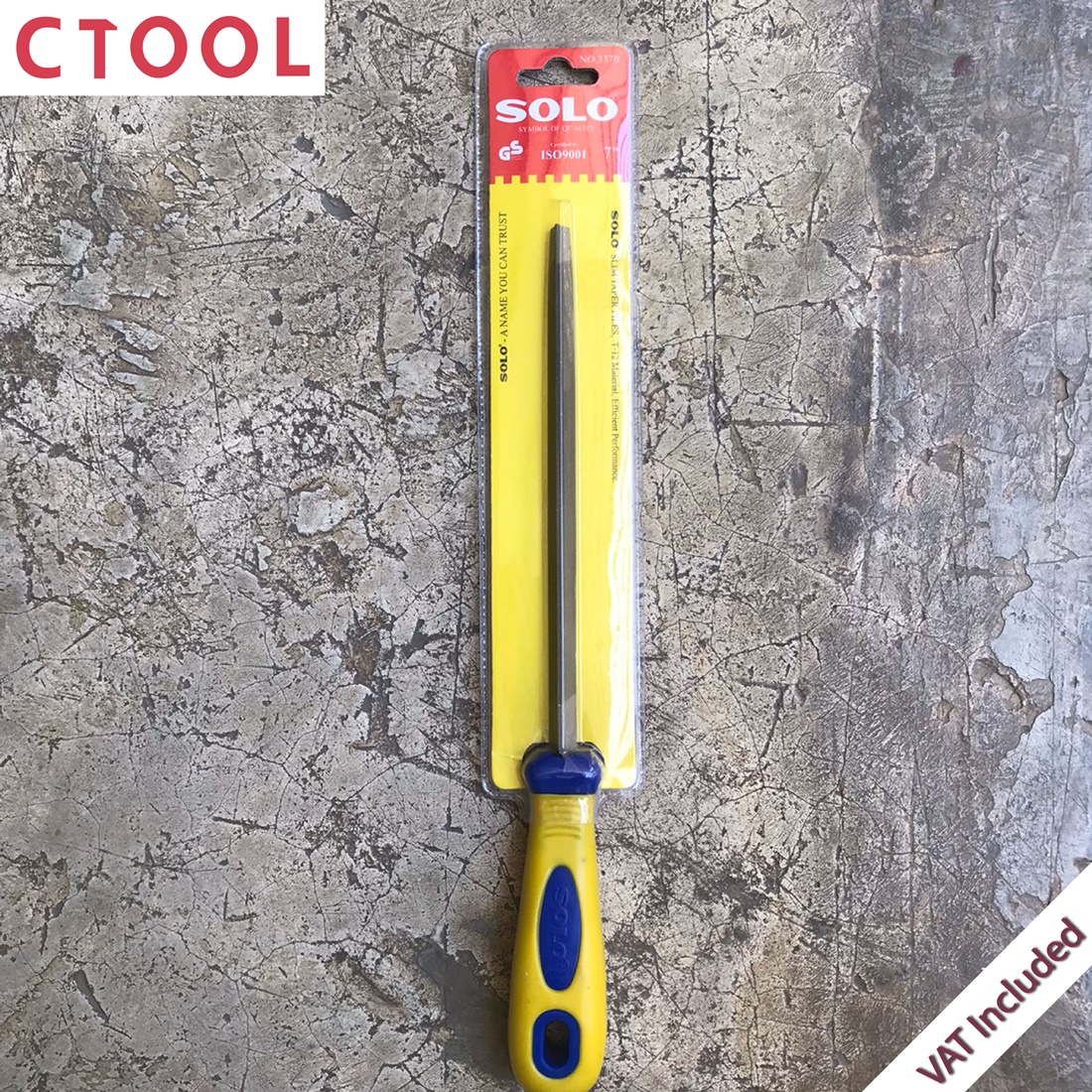 ตะไบสามเหลี่ยมพร้อมด้าม 7นิ้ว 3370-7" Solo ของแท้ 100% - Authentic Double Extra Slim Taper File - ซีทูล Ctool